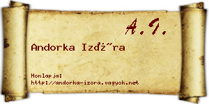 Andorka Izóra névjegykártya